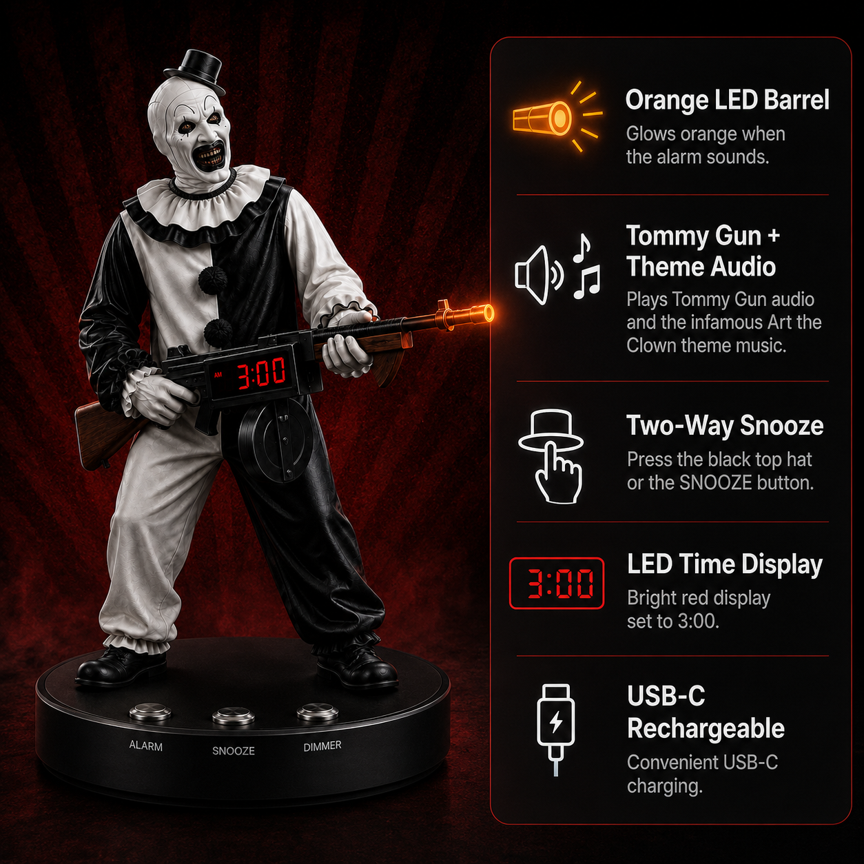 Snooze Or Die™ Horror Alarm Clock