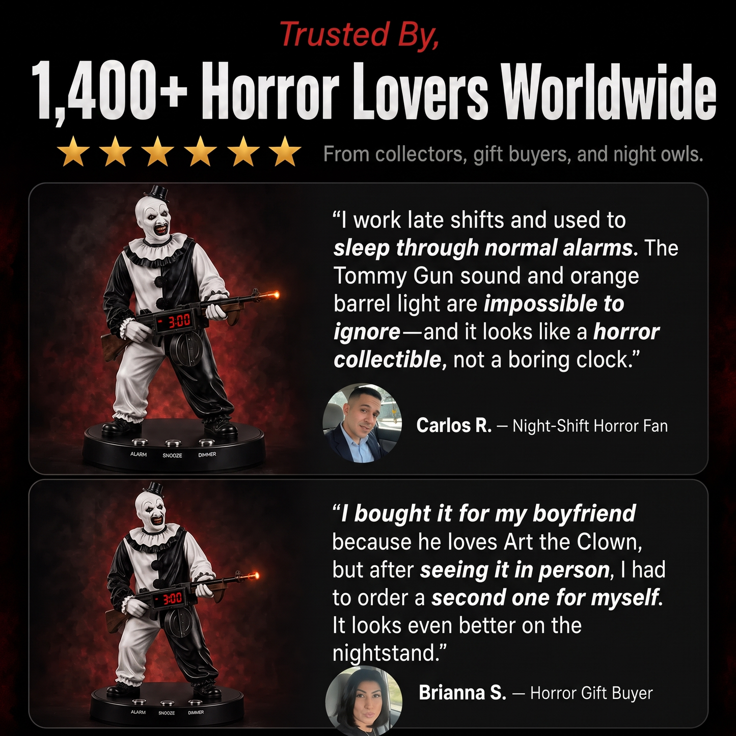 Snooze Or Die™ Horror Alarm Clock
